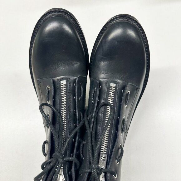 Rag & Bone Cannon Black Leather Combat Boots Womens Size 38.5 - Picture 7 of 16